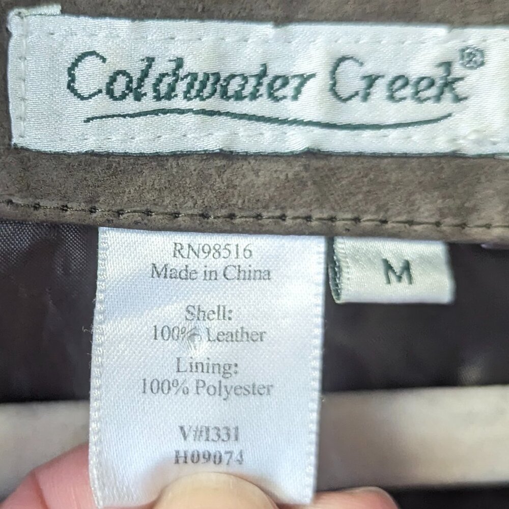 Coldwater Creek Size Medium Distressed Suede Jacket in Brown - Picture 2 of 12